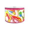 thumbnail image 3 of Homeford Abstract Bright Ink Mix Pattern Wired Ribbon, 2-1/2-inch, 10-yard, Multicolor, 3 of 4