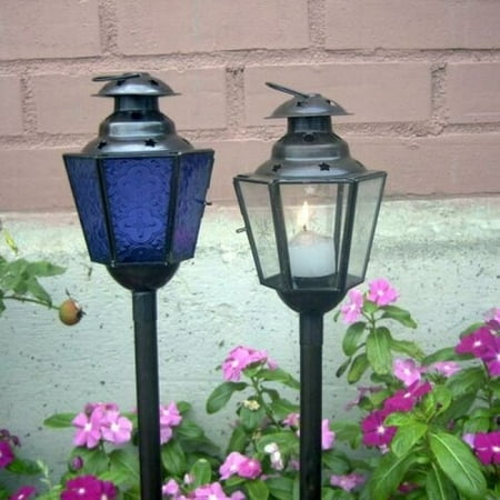 India Overseas Trading IR15313 - Iron / Glass Stake Candle Lantern, Antique Finish (clear only)