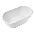 thumbnail image 4 of Free Standing Tub 55" Deep Soaking Bathtub Acrylic Freestanding Bathtub with with Overflow & Anti-clogging Drain A07 Bathroom Tub Matte White Freestanding Tub Upgraded Stand Alone Tub Modern Bathtubs, 4 of 7