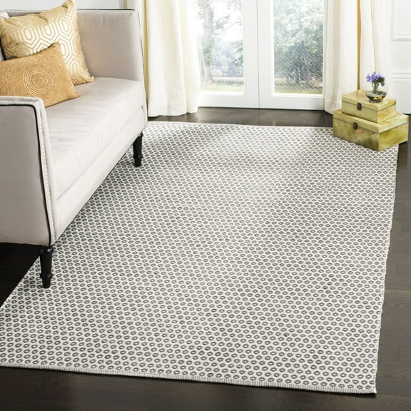 SAFAVIEH Montauk Arianne Dotted Soft Braided Cotton Area Rug, Grey/Ivory, 8' x 10'
