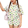 thumbnail image 2 of Grblisyd Girls Outfits Size 10-12 Cute Short Sleeve Crew Neck T-Shirts and Elastic Waist Shorts Kids Fashion Animal Print Clothing Sets, 2 of 7