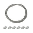 thumbnail image 1 of Unique Bargains 3/25' OD 32.8 Ft 304 Stainless Steel Cable Wire Rope with Aluminum Sleeves 7 x 7 Strand Rope Silver, 1 of 7