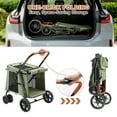 thumbnail image 4 of AOPEC Medium Dog Stroller, Dual Entry One-Touch Folding,Small and Medium Pet Stroller,360° Rotating Front Wheels,70 lbs Weight Capacity for Outdoor Travel and Elderly Dogs - Green, 4 of 7