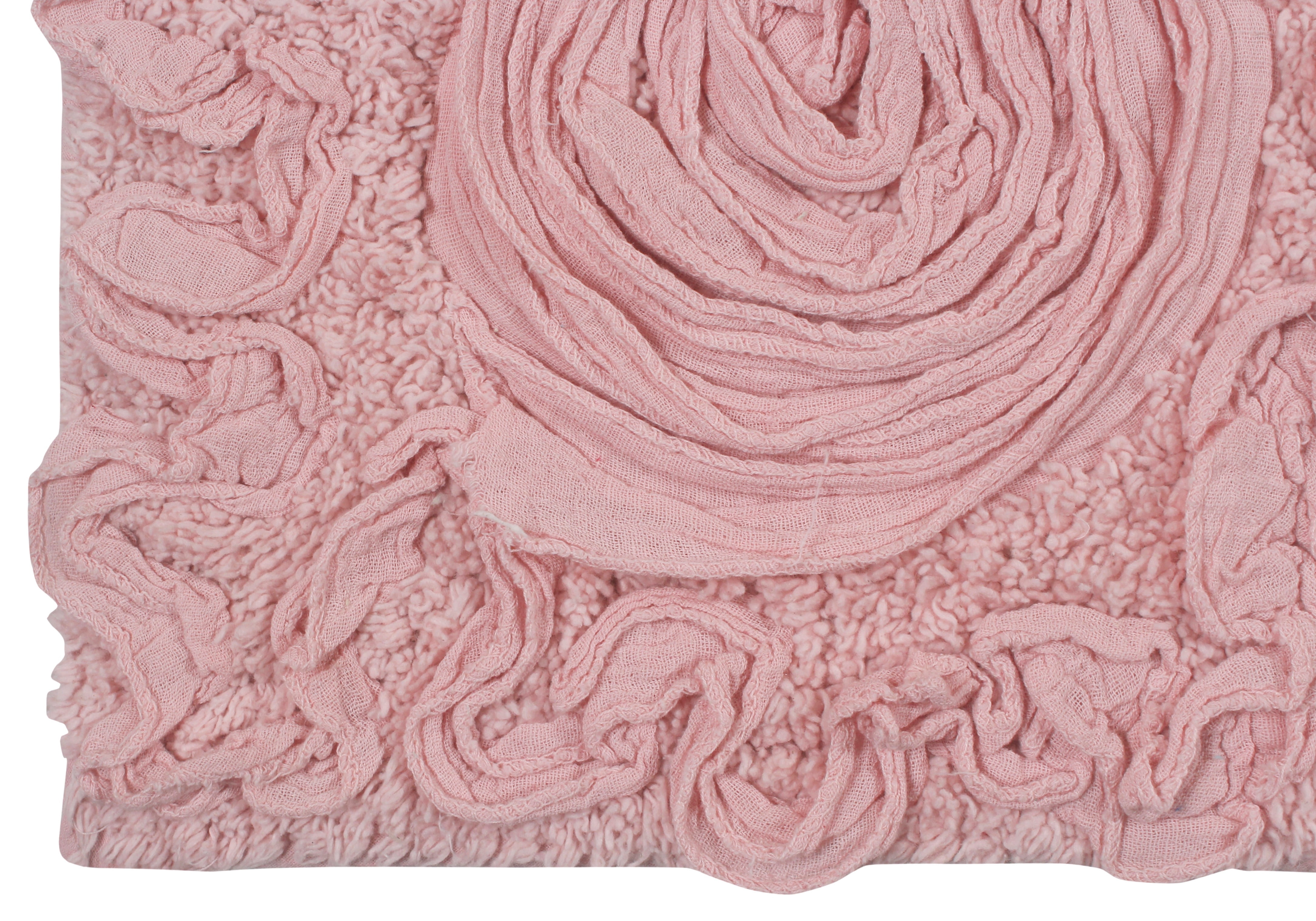 Home Weavers Bell Flower Collection Bathroom Rug 100% Cotton Tufted Bath Rugs, Soft Absorbent Bath Rugs, Non-Slip Bath Mats, Machine Washable, Bath Mats for Bathroom Floor, 24"x40" Rectangle, Pink