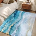 thumbnail image 5 of Abstract Waves Washable Area Rugs 4'x6', Spray Beach Ocean Watercolor Low Pile Throw Living Room Rug Non-Slip Sturdy Edge Binding Carpet for Indoor Entryway Bedside Kitchen, 5 of 9