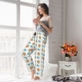 thumbnail image 4 of Uemuo Sea Turtle Pattern Women's Wide Leg Palazzo Lounge Pants with Pockets Light Weight Loose Comfy Casual Pajama Pants-, 4 of 9