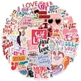 thumbnail image 1 of Paquete de 50 pegatinas de vinilo divertidas, pegatinas de graffiti de amor personal y cuidado personal, pegatinas grandes a granel para computadora portátil, teléfono, botellas de agua, computadora. JM, 1 of 5