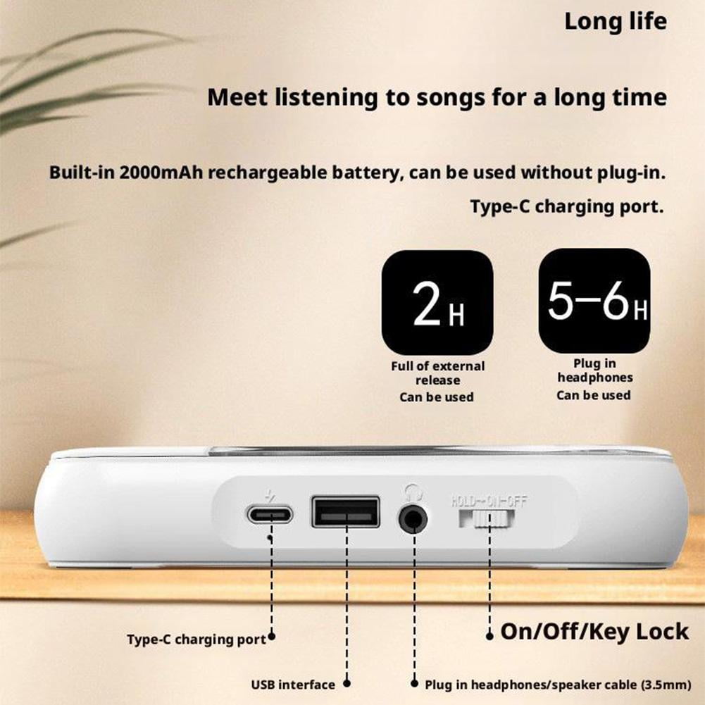 Mini Stylish CD Player with Wireless Bluetooth, Long - lasting Battery for On - the - go Music Listening