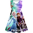 thumbnail image 2 of 2023 Disney Frozen Elsa falda con estampado 3D para niñas, niñas, niñas, Disney, Elsa, vestido de princesa, vestido infantil de Frozen para niña 1-10Y3T Gao Jinjia LED, 2 of 2