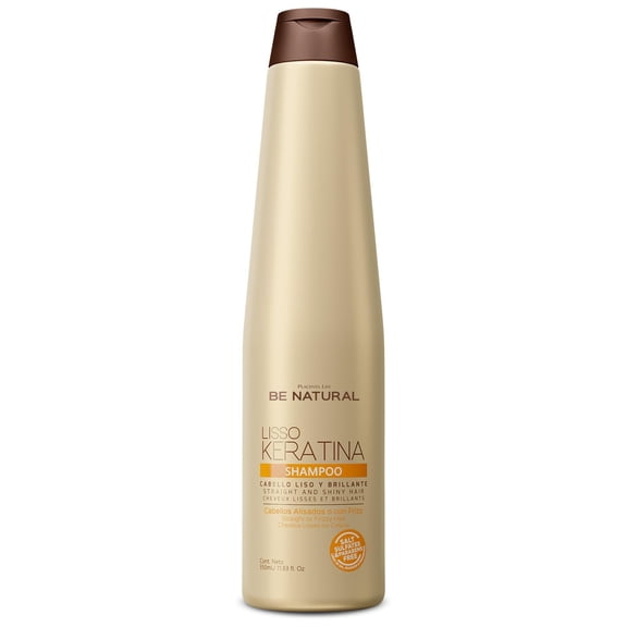 PLACENTA LIFE BE NATURAL LISSO KERATINA Shampoo with HYDROLYZED KERATIN for Straight and Shiny Hair- 350 ml/ 11.83 fl.oz