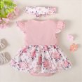 thumbnail image 4 of NOLDARES Baby Girls Sleeveless Romper Newborn Ruffled One Piece Bodysuit Infant Cute Toddler Outfits for Girls(Pink,0-3 Months), 4 of 7