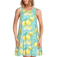 thumbnail image 1 of Fotbe Yellow Lemon Vestido de Verano sin Mangas para Mujer – Vestido Midi Línea A, Estilo Camiseta Floral, Vestido Playero Casual y Fluido, 1 of 7
