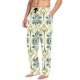 thumbnail image 2 of FORMRS Mens Pajama Pants with Pockets Sleepwear Lounge Bottoms Sizes S-2XL, Beige Floral Pattern, 2 of 7