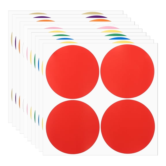 Uxcell 10 Pcs Round Colored Stickers 4" for Office Shop Marking Classification, Ten Colors