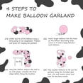 thumbnail image 5 of Decoraciones de fiesta de vaca, 130 piezas, kit de guirnalda de globos de animales de granja con globos con estampado de vaca, globos de látex blanco rosa bebé para fiesta de cumpleaños de niñas, 5 of 5