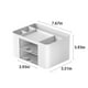 thumbnail image 3 of Organizador de escritorio con 2 cajones | Caja de almacenamiento de escritorio de plástico multifuncional | Caddy de 7 compartimentos para oficina, estudio, maquillaje, suministros | Blanco, 3 of 7