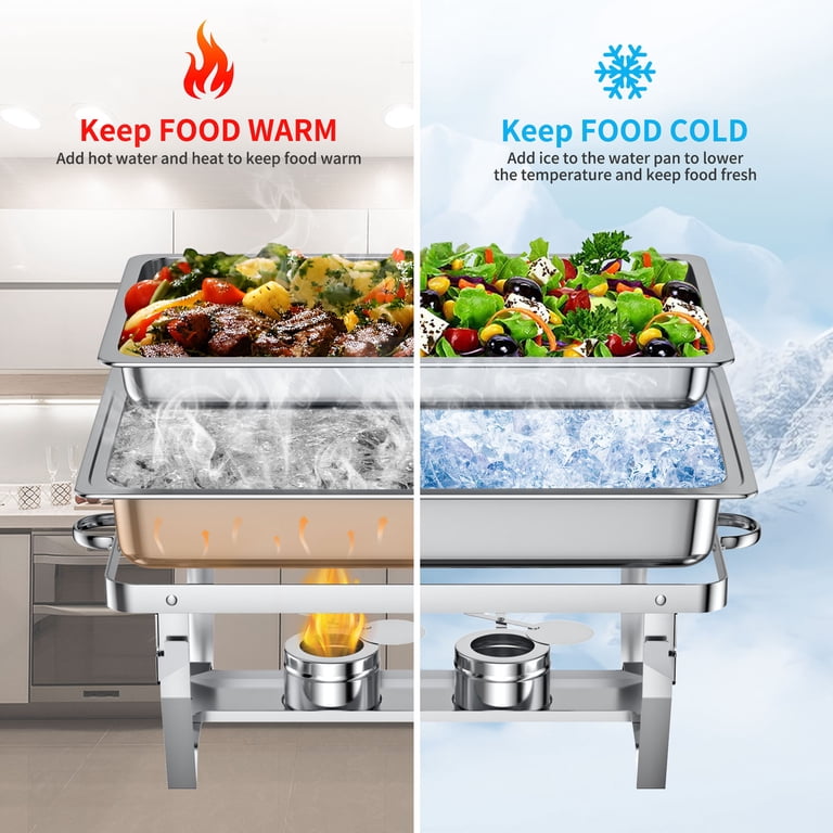 8QT Chafing Dish Stainless Steel Chafer Complete Set with Warmer Set of 8 8QT Chafing Dish Stainless Steel Chafer Complete Set with Warmer Set of 8