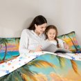 thumbnail image 4 of jejeloiu Sunset Beach Hammock Twin Comforter Sets For Girls,Palm Tree Pattern Bedding Set,Multicolor,Colorful Stars Reversible,2 Pieces,1 Comforter and 1 Pillowcase, 4 of 7