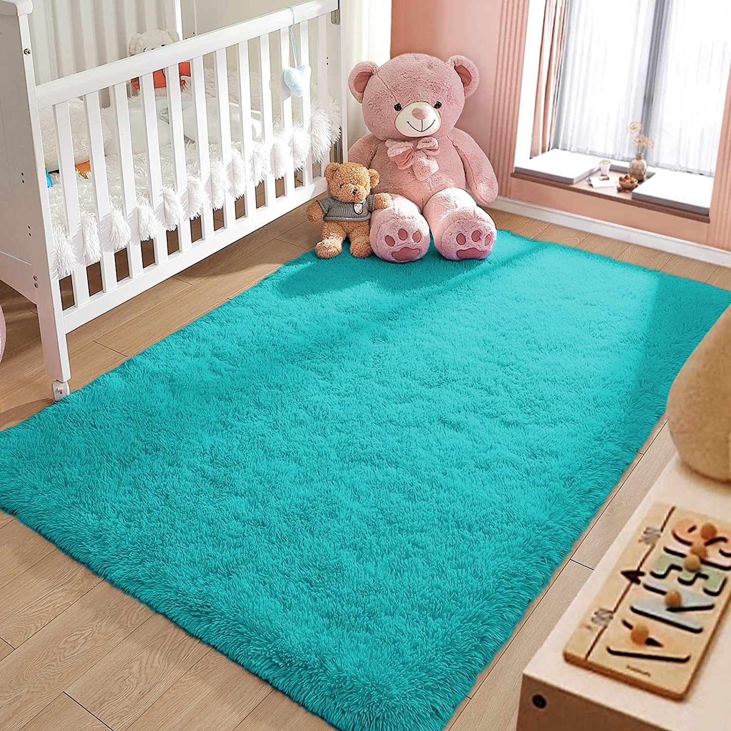 Homore Cute Fluffy Carpet Soft Washable Area Rugs for Kids Girls