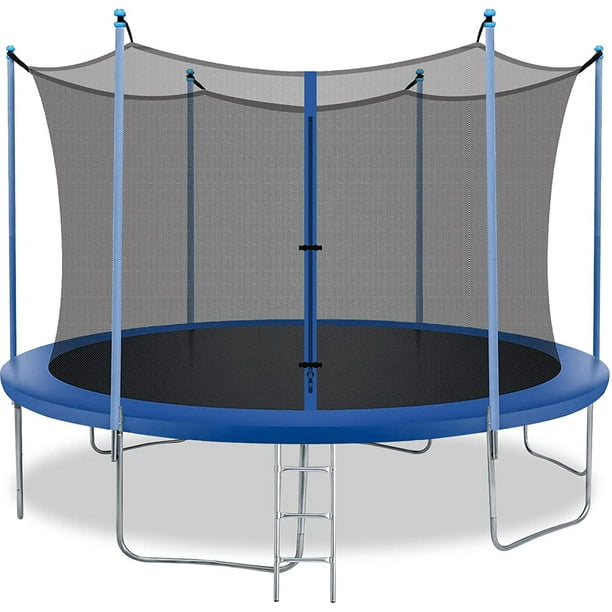 Trampoline de 12 pieds avec échelle et enceinte de sécurité Filet de saut  Trampoline Housse de ressort extérieure en PVC pour enfants et adultes 