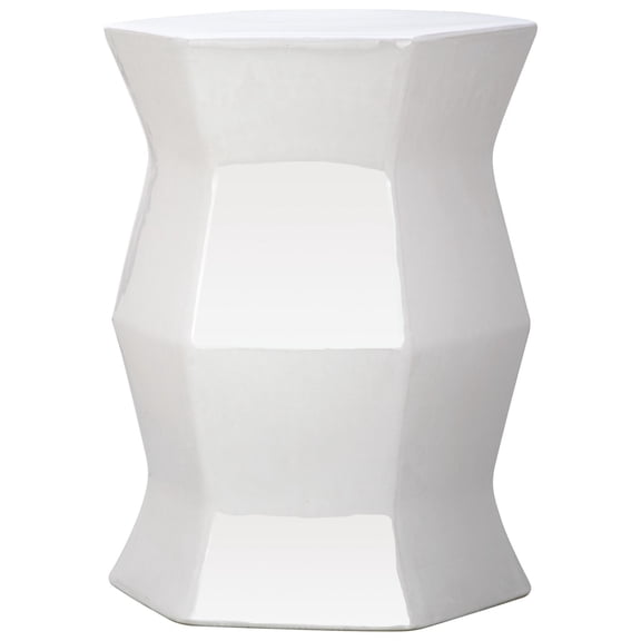 Modern Hexagon Garden Stool White