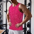 thumbnail image 5 of KLL Rose Red Glitter Print Men's Muscle Gym Workout Stringer Tank Tops Bodybuilding Fitness T-Shirts Tank Tops Men-4X-Large, 5 of 7