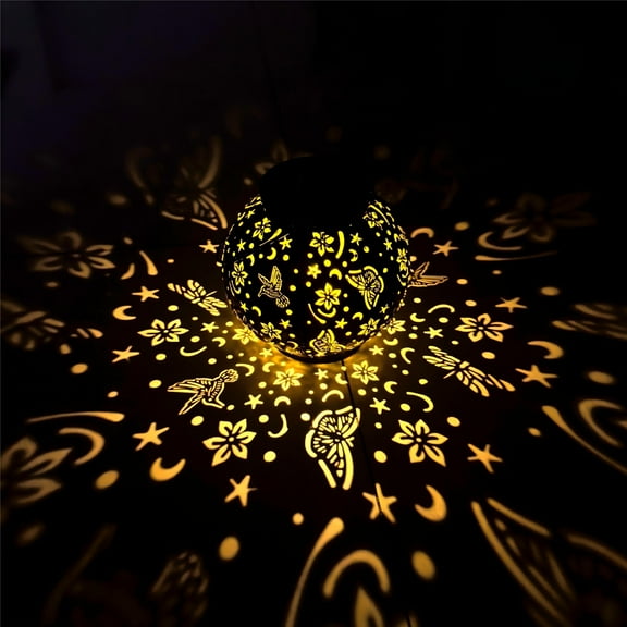 Metal Solar Outdoor Hanging Lanterns, Waterproof Garden Lights