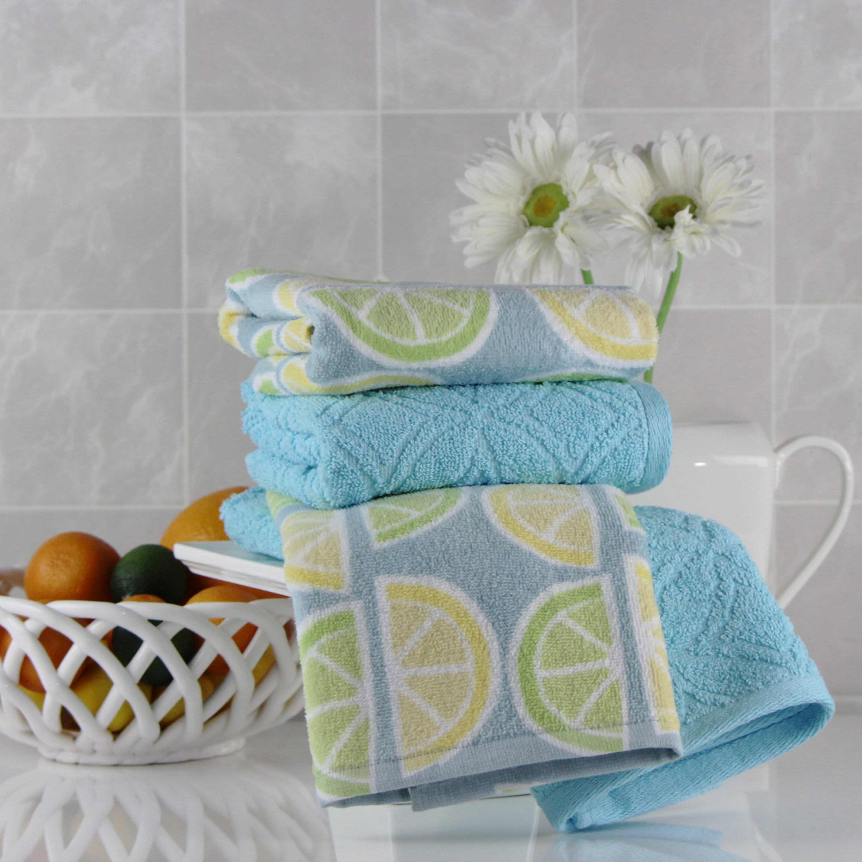 Freshee with Intellifresh Technology, 4 Pack, Kitchen Towel Set, Aqua