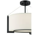 thumbnail image 4 of Possini Euro Design Mariner Modern Ceiling Light Semi Flush Mount Fixture 17 1/4" Wide Black 3-Light White Drum Shade for Bedroom Kitchen Living Room, 4 of 9
