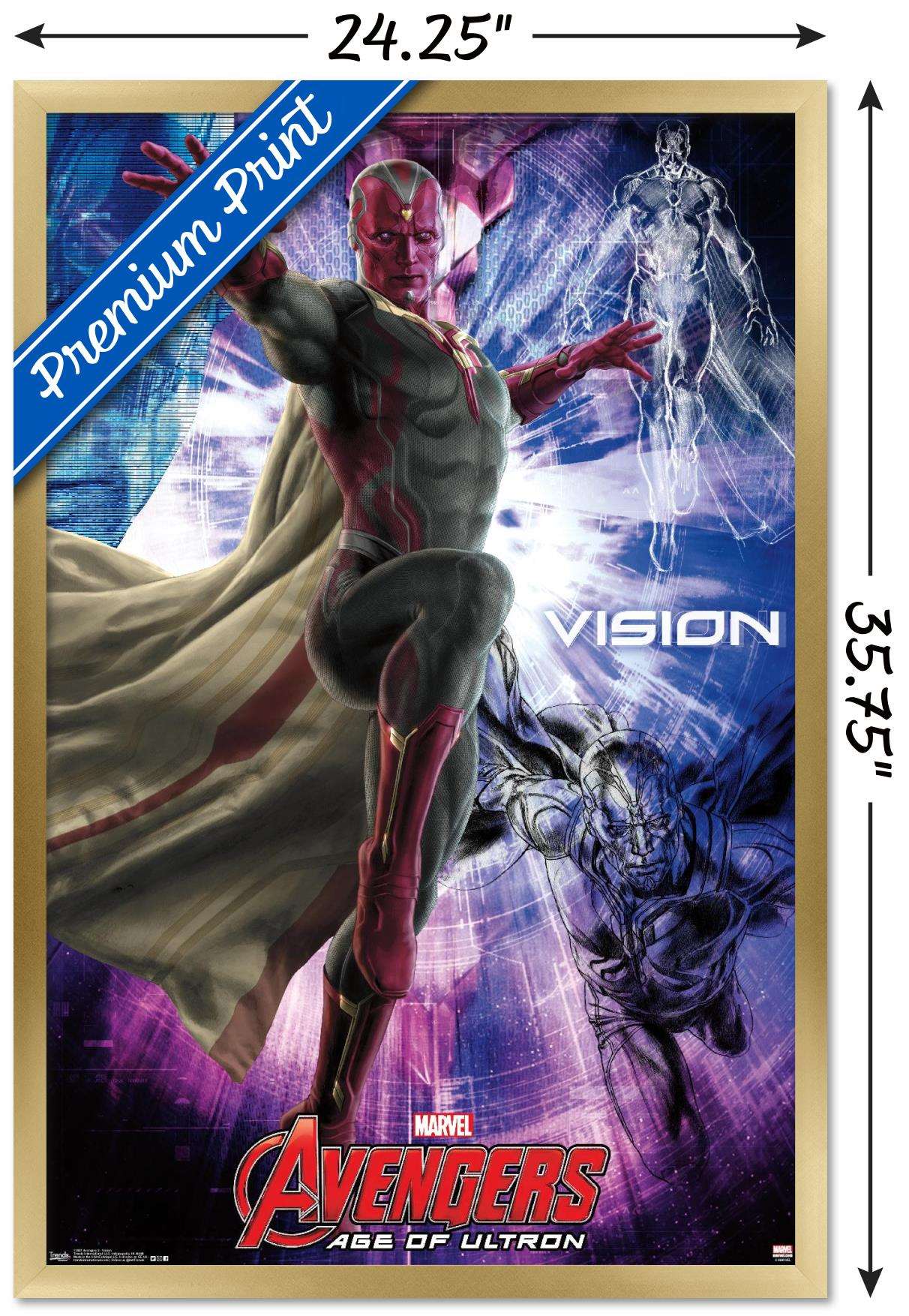 Marvel Cinematic Universe - Avengers - Age of Ultron - Vision Wall Poster, 22.375" x 34", Framed