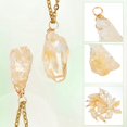 thumbnail image 4 of 16 colgantes de citrino natural chapados en oro de 18 quilates con alambre envuelto. Colgantes de citrino de roca irregulares amarillos. Dijes de piedra curativa., 4 of 6
