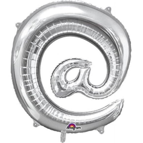 Anagram 78442 32 in. Symbol at Sign Silver Supershape Foil Balloon