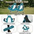 thumbnail image 3 of Villeston Hammock Camping Chair (2Pcs) - Folding Portable Aluminum Alloy with Pillow Cup Holder for Outdoor Travel Blue, 3 of 7