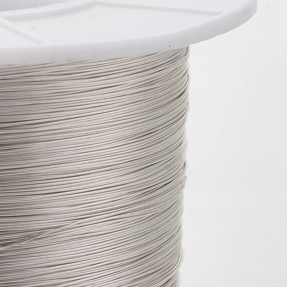 Round Copper Jewelry Wire Long-Lasting Plated Silver color Plated 18 Gauge 1mm about 229.65 Feet(70m)/500g