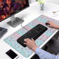 thumbnail image 2 of Long Mouse Pads for Desk,Pink Cartoon Unicorn Rainbow Cake Bow Desk Mats on Top Of Desks, Desk Mouse Pad Extra Large with 3mm Non-Slip Base and Stitched Edge for Gaming,Work,Home 31.5"x15.7", 2 of 5