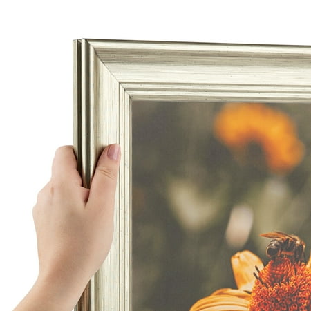 ArtToFrames 9x27 inch Silver Picture Frame, Silver Wood Poster Frame (4445)