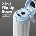 thumbnail image 2 of TAL 24oz Stainless Steel 2-in-1 Straw and Chug Water Bottle with Push Lid, Light Blue Stripe, 2 of 12