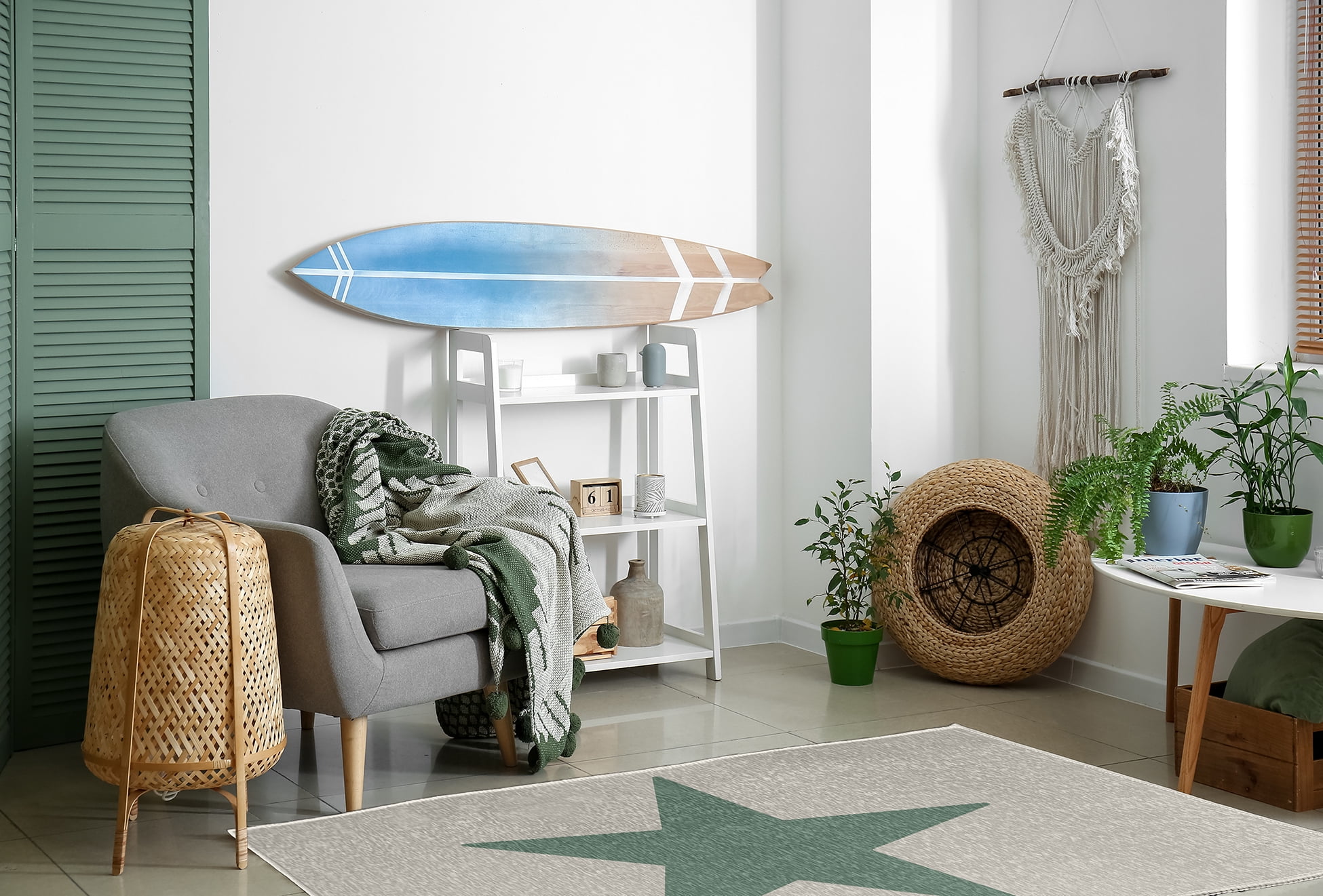 Simply Daisy 4' x 6' Big Star Chenille Rug, Sage