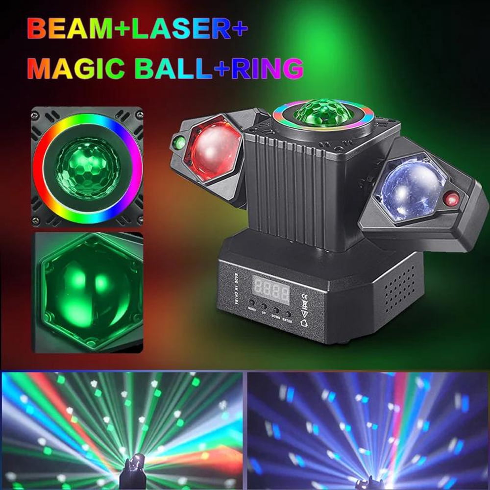 105W RGBW LED Moving Head Stage Light with Laser Beam Effect, DMX Control & Strobe for DJ Party, Event, Club & Stage Lighting