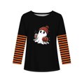 thumbnail image 5 of Drmagiyhm Girl's T-Shirts Size 10-12 Cute Halloween Floral Print Shirt Fashion Casual Holidays Crewneck T-Shirt Long Sleeve Tees 4-5 Years Light Gray, 5 of 5