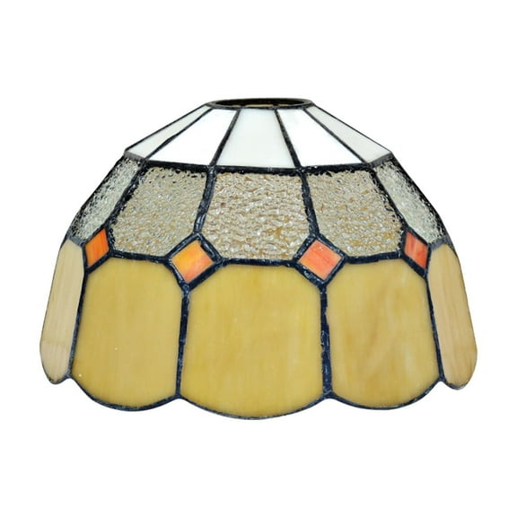 KAYYELAMP 1 Count Handmade Lamp Accessories Dia 7.8" Lamp Shades Glass White Transparent Yellow Grid Mediterranean Style For DIY Wall Lamp Table Lamp Pendant Lighting Home Decorated