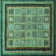 thumbnail image 1 of Ahgly Company Indoor Square Abstract Turquoise Blue Modern Area Rugs, 8' Square, 1 of 4