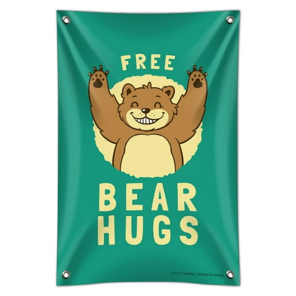 Free Bear Hugs Funny Humor Home Business Office Sign