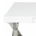 thumbnail image 2 of Benjara Rix 48 Inch Coffee Table, 1 Drawer, X Shaped Steel Legs, White Wood Top, 2 of 5