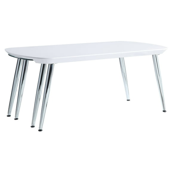 ACME Patina Coffee Table in White and Chrome