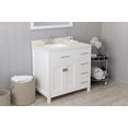 thumbnail image 2 of Caroline Parkway 36" Single Bath Vanity in White with White Quartz Top and Square Sink, 2 of 7