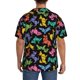 thumbnail image 3 of Balery Colorful Geometric Dog Camisa Casual de Manga Corta con Botones para Hombre, Texturizada, Estilo Cubano, para Playa, Verano-X-Large, 3 of 5