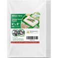 thumbnail image 1 of - Bolsas selladoras al aspiradora de cámara para alimentos, 6 x 8 pulgadas, 200 bolsas precortadas para almacenamiento, preparación de comidas y sous vid, bolsas lisas de grado comercial, 1 of 5