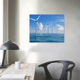 thumbnail image 4 of Orinice Canvas Print Pictures Wall Art Painting Wind turbine farm in beautiful nature landscape Framed &amp; Stretched Posters Ready to Hang Home Decor Artworks  20x16in, 4 of 6