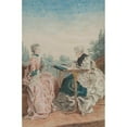 thumbnail image 2 of Louis Carrogis Carmontelle 11x14 Gold Ornate Wood Frame and Double Matted Museum Art Print Titled - Ms. Laleu in Her Tapestry and Miss Melin Job Working in a Garden (1759), 2 of 4